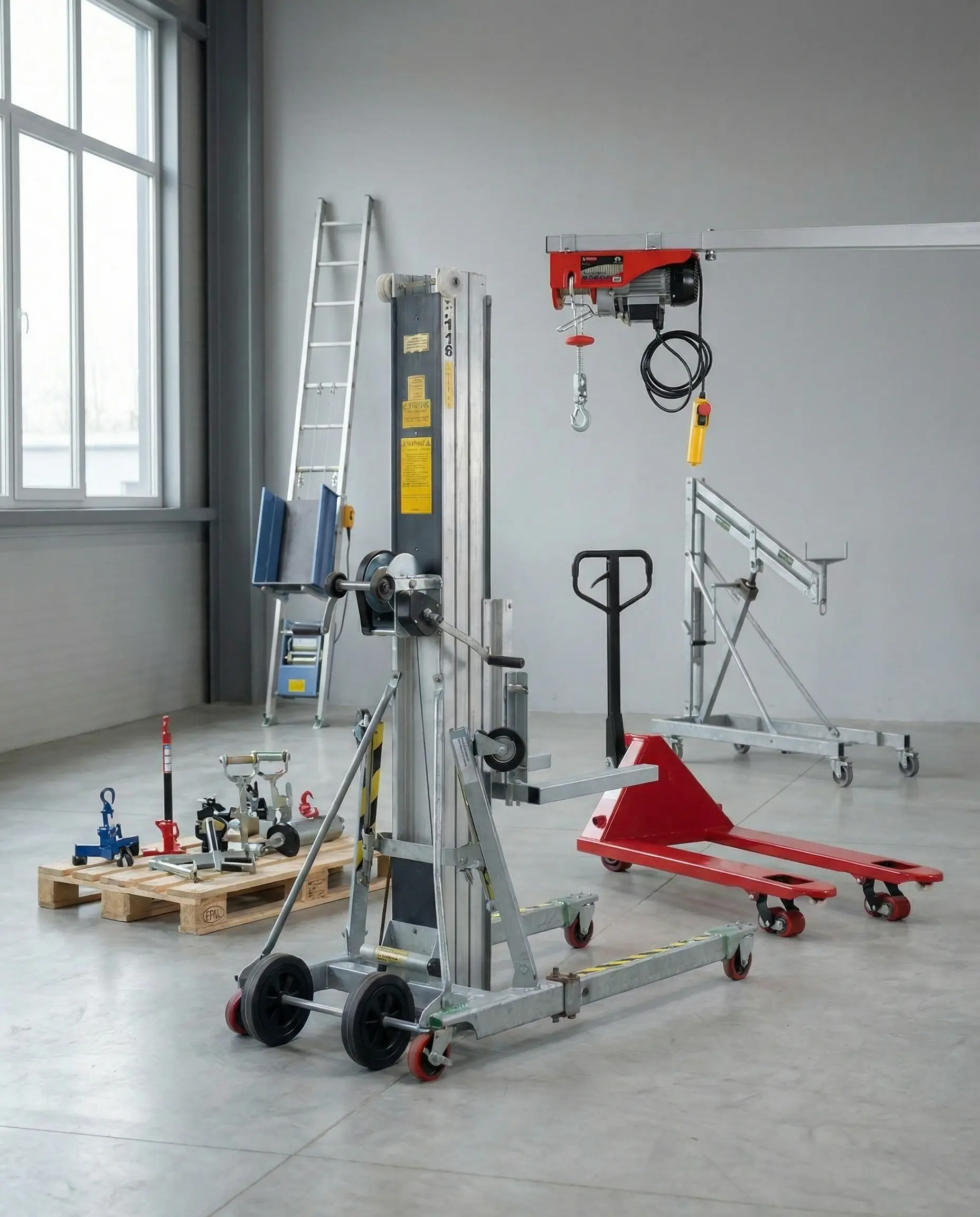 Hijs- en hefmaterieel voor industriële montagewerkzaamheden